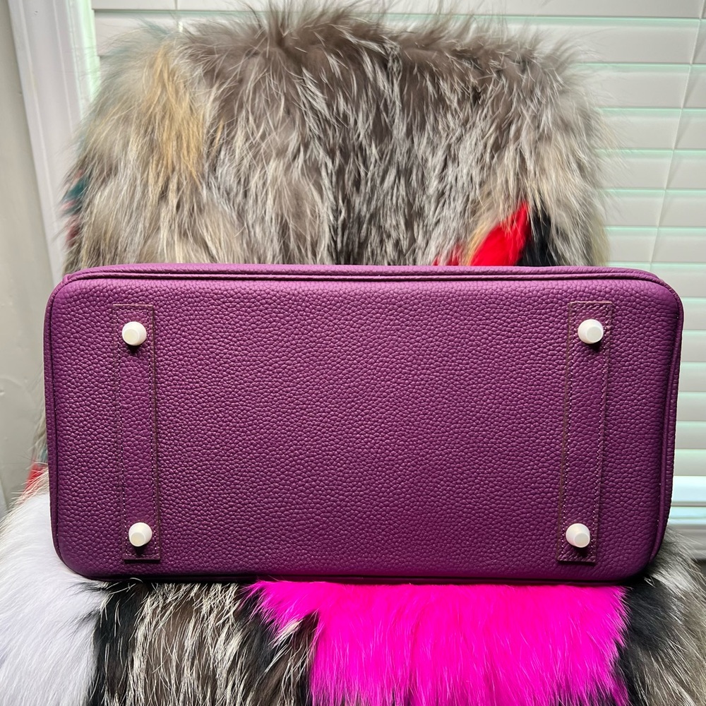 $SOLD$ Purple Genuine Leather Sloan Handbag 35cm with gold hardware. - Picture 4 of 9